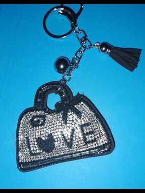 New! Rhinestone Handbag LOVE  Keychain/ Bag Charm